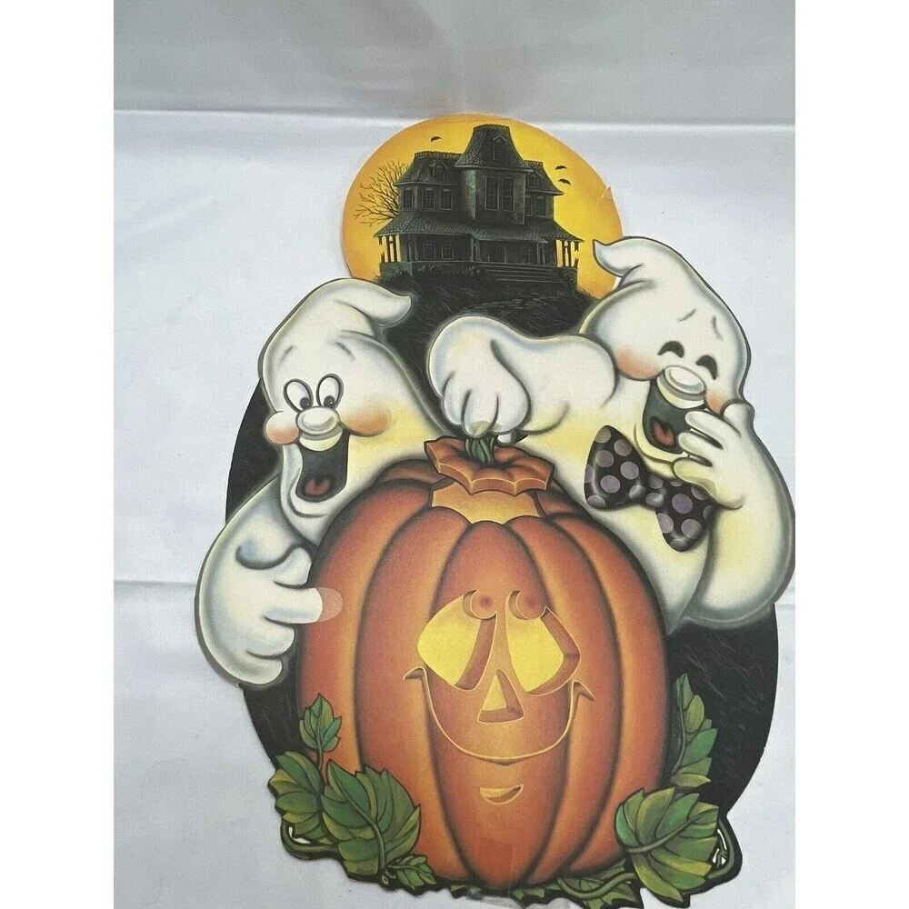 VINTAGE BEISTLE HALLOWEEN GHOST DIE CUT CARDSTOCK DECORATION